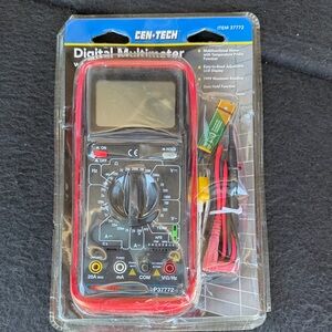 Cen-Tech Digital Multimeter with Red Accents